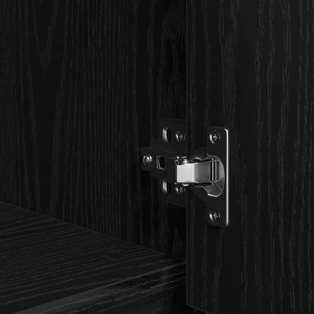 Kast met lade 55,5x34x119,5 cm spaanplaat zwart eikenkleurig is nu te koop bij PeponiXL, paradijselijk wonen!