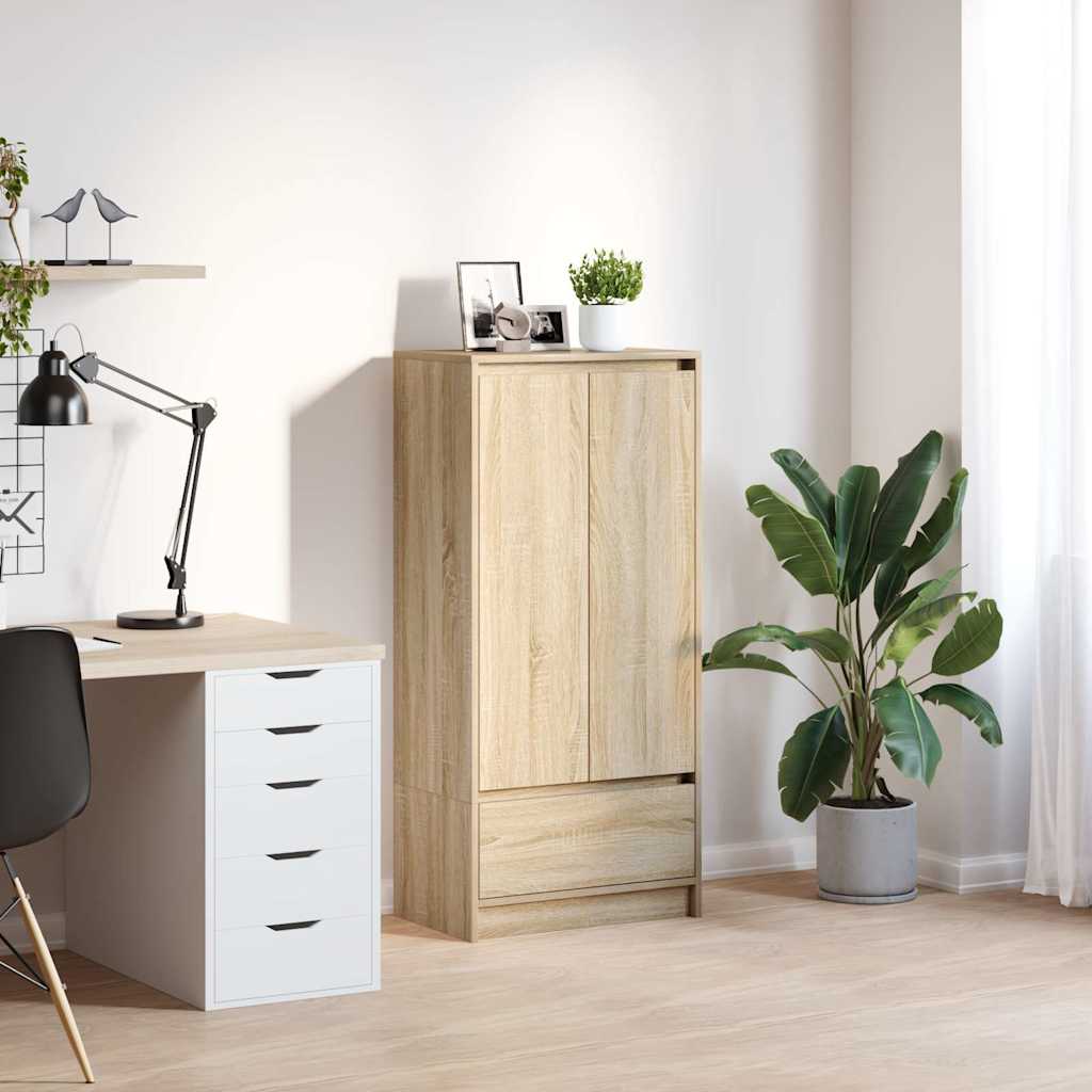 Kast met lade 55,5x34x119,5 cm spaanplaat sonoma eikenkleurig is nu te koop bij PeponiXL, paradijselijk wonen!