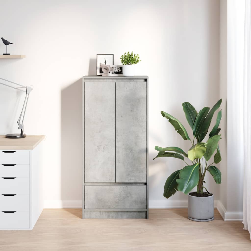 Kast met lade 55,5x34x119,5 cm spaanplaat betongrijs is nu te koop bij PeponiXL, paradijselijk wonen!