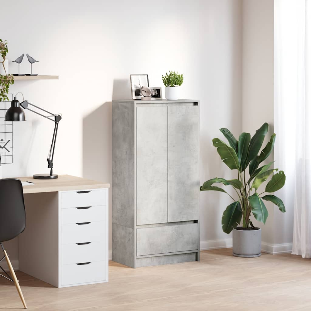 Kast met lade 55,5x34x119,5 cm spaanplaat betongrijs is nu te koop bij PeponiXL, paradijselijk wonen!