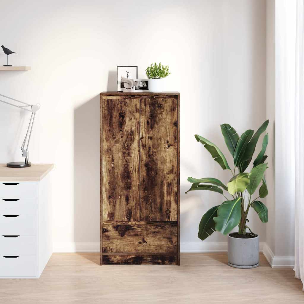Kast met lade 55,5x34x119,5 cm spaanplaat gerookt eikenkleurig is nu te koop bij PeponiXL, paradijselijk wonen!