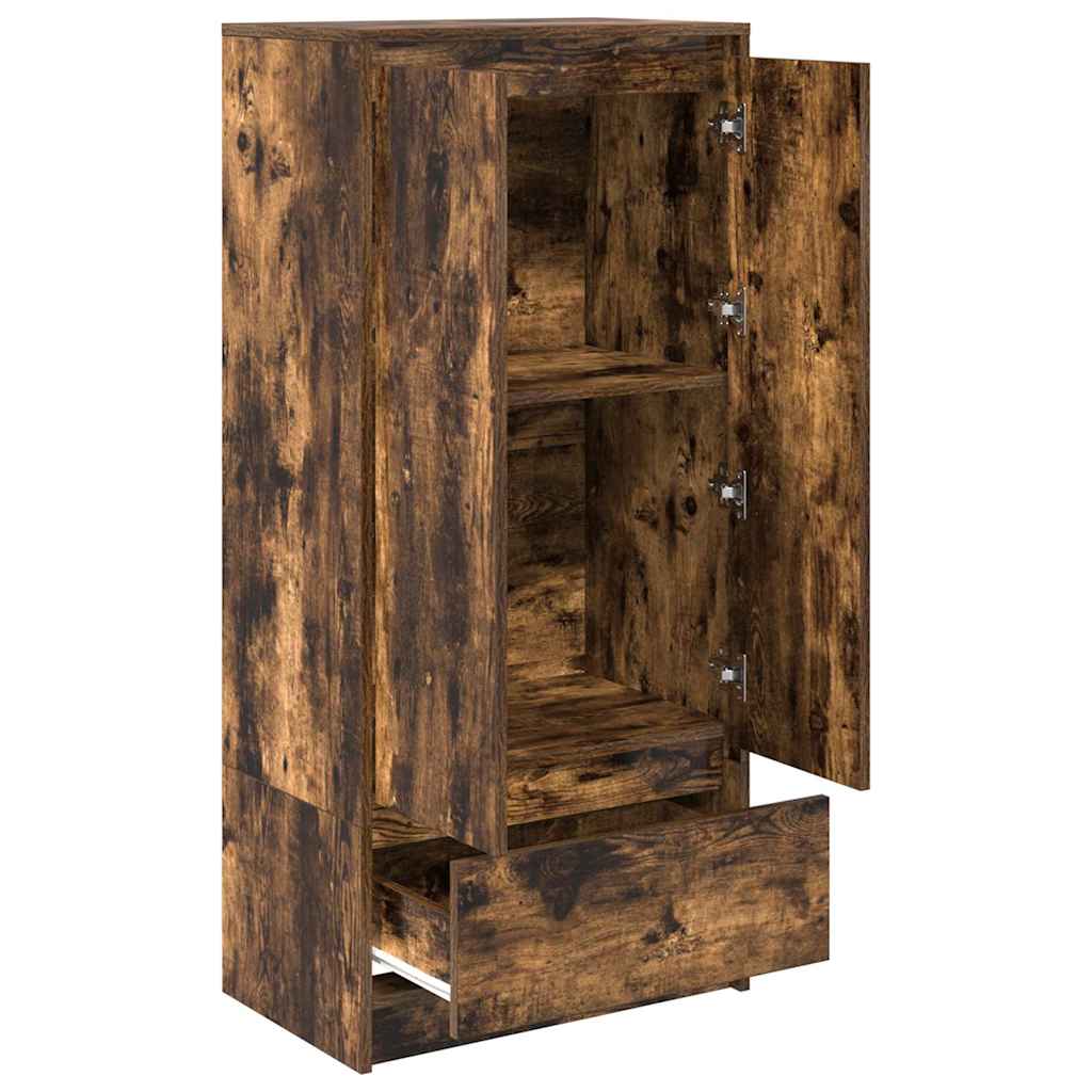 Kast met lade 55,5x34x119,5 cm spaanplaat gerookt eikenkleurig is nu te koop bij PeponiXL, paradijselijk wonen!