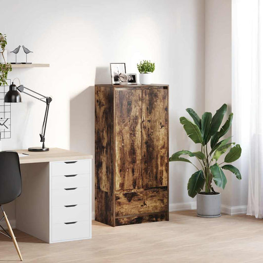 Kast met lade 55,5x34x119,5 cm spaanplaat gerookt eikenkleurig is nu te koop bij PeponiXL, paradijselijk wonen!