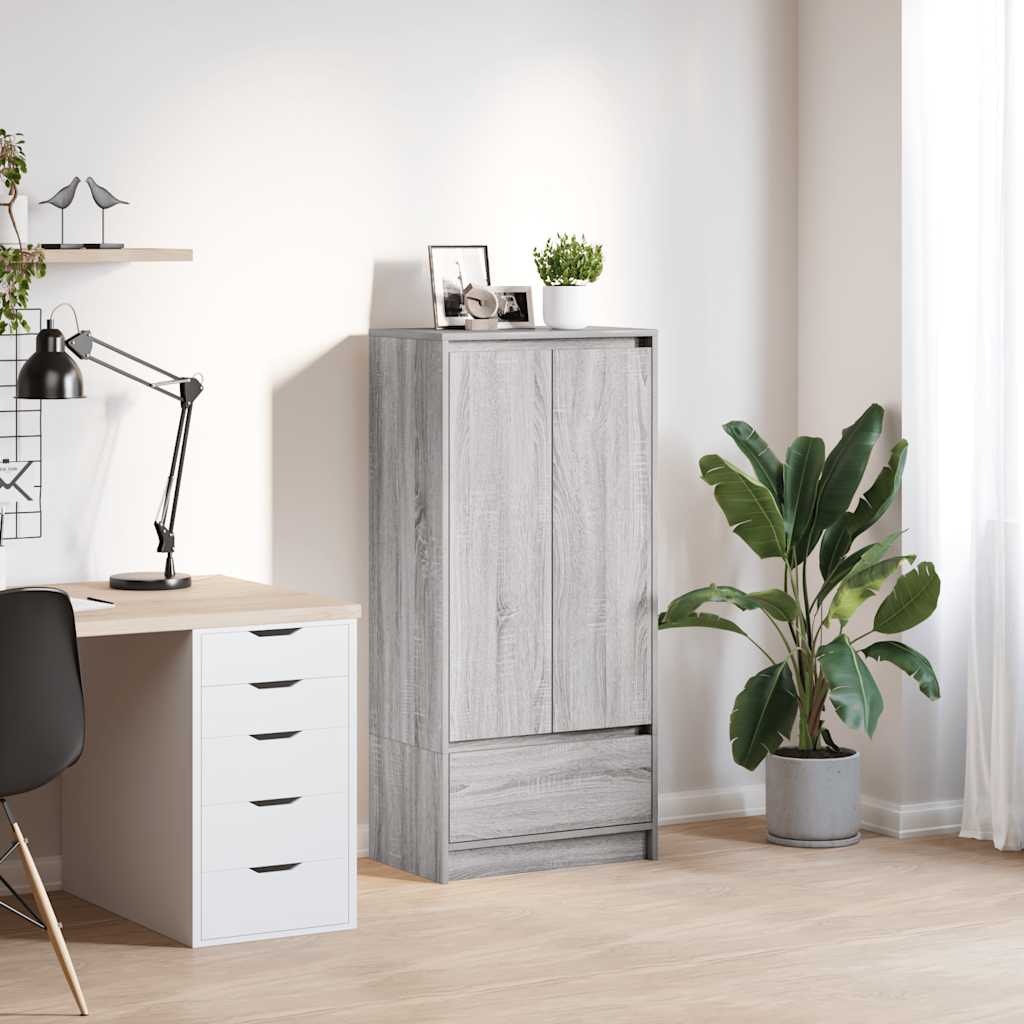 Kast met lade 55,5x34x119,5 cm spaanplaat grijs Sonoma is nu te koop bij PeponiXL, paradijselijk wonen!
