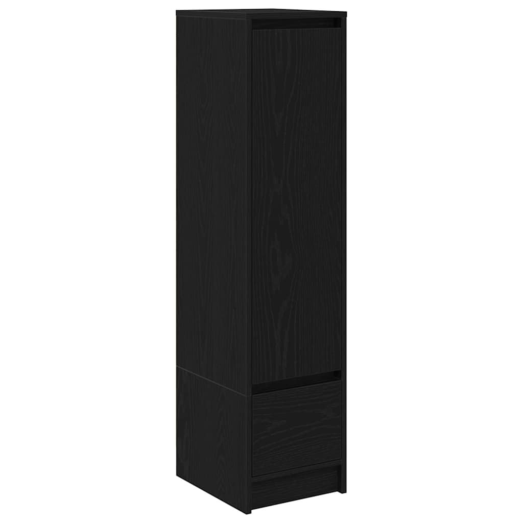 Highboard 29,5x34x119,5 cm spaanplaat zwart eikenkleurig is nu te koop bij PeponiXL, paradijselijk wonen!