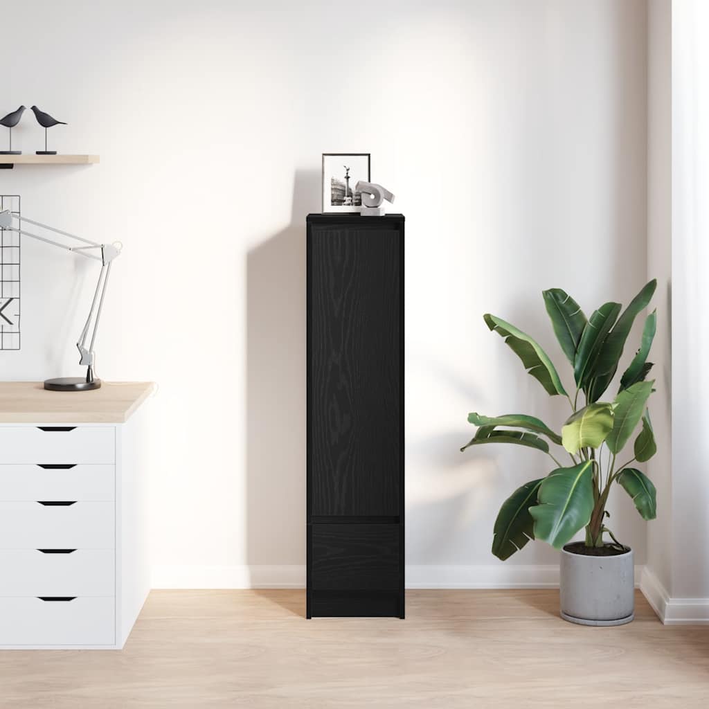 Highboard 29,5x34x119,5 cm spaanplaat zwart eikenkleurig is nu te koop bij PeponiXL, paradijselijk wonen!
