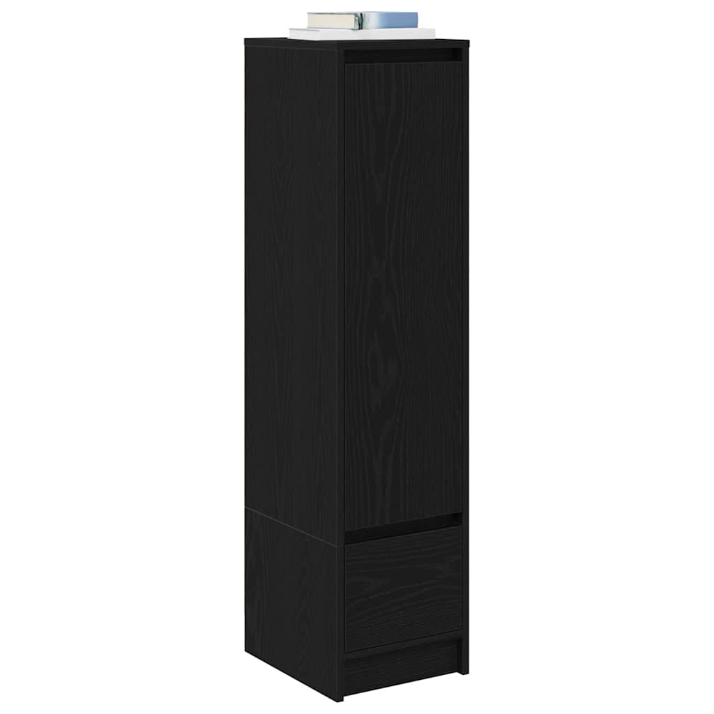 Highboard 29,5x34x119,5 cm spaanplaat zwart eikenkleurig is nu te koop bij PeponiXL, paradijselijk wonen!