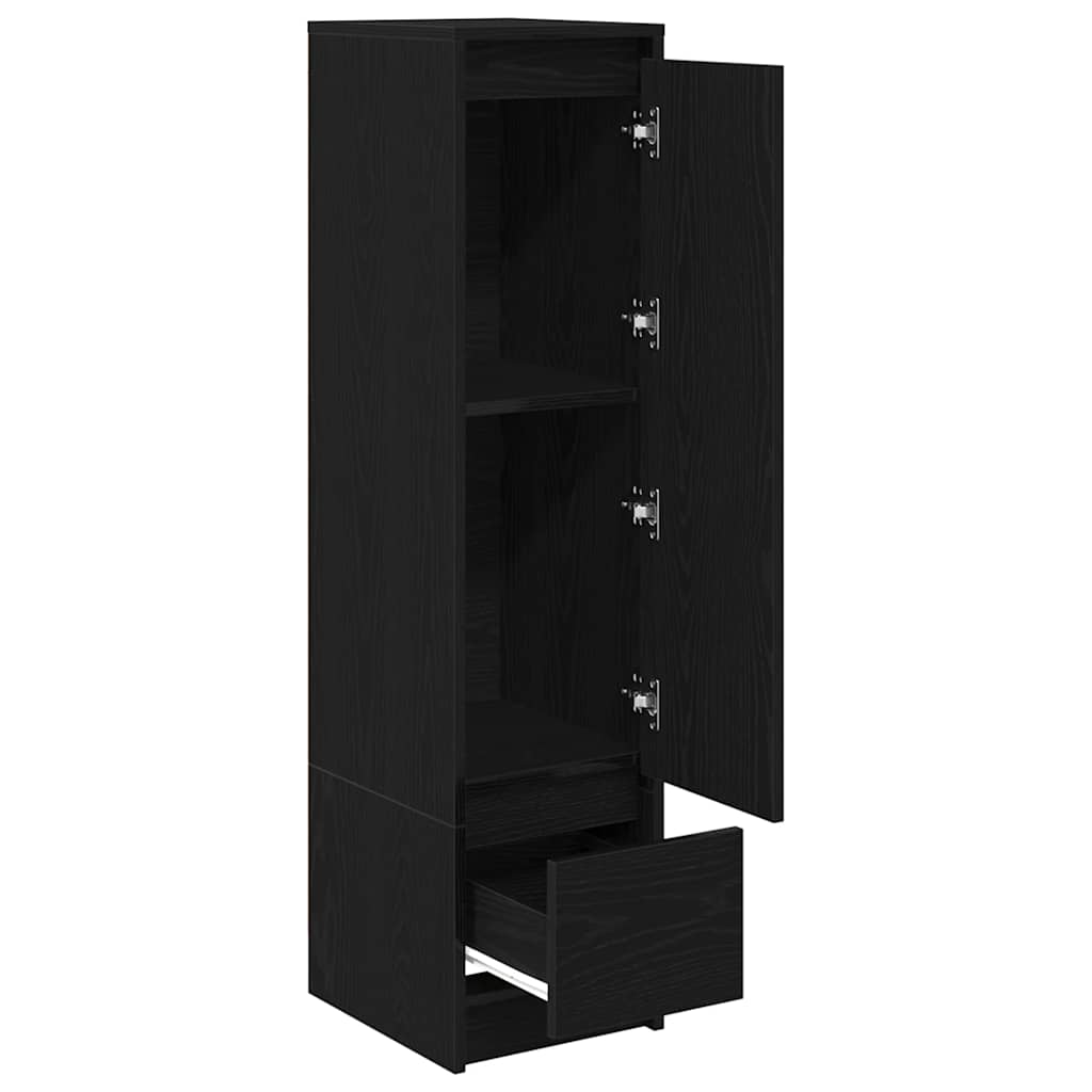 Highboard 29,5x34x119,5 cm spaanplaat zwart eikenkleurig is nu te koop bij PeponiXL, paradijselijk wonen!