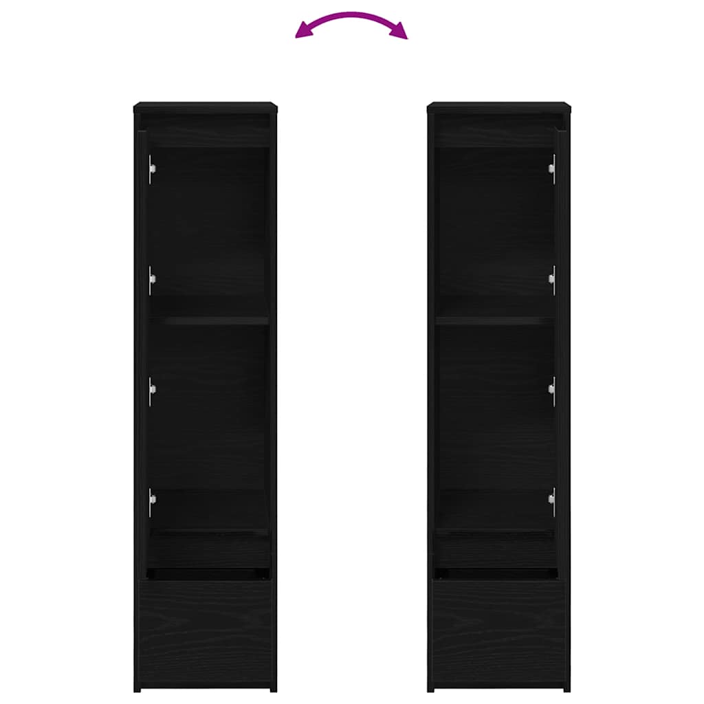 Highboard 29,5x34x119,5 cm spaanplaat zwart eikenkleurig is nu te koop bij PeponiXL, paradijselijk wonen!