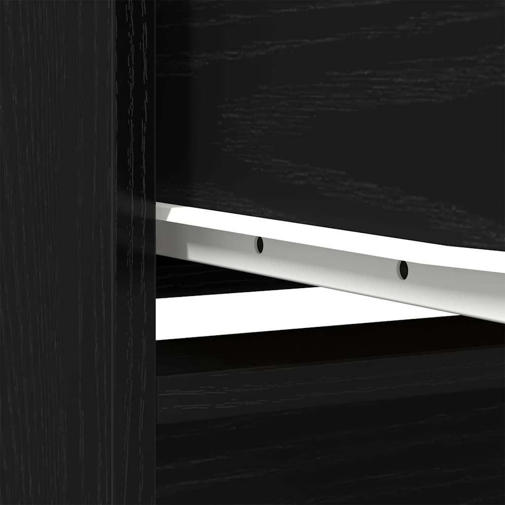 Highboard 29,5x34x119,5 cm spaanplaat zwart eikenkleurig is nu te koop bij PeponiXL, paradijselijk wonen!