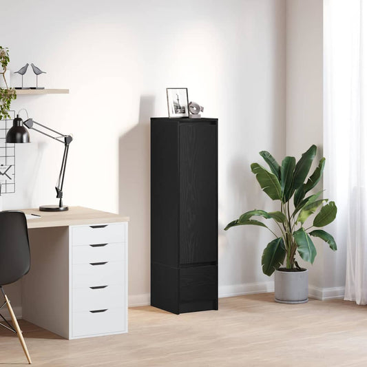 Highboard 29,5x34x119,5 cm spaanplaat zwart eikenkleurig is nu te koop bij PeponiXL, paradijselijk wonen!