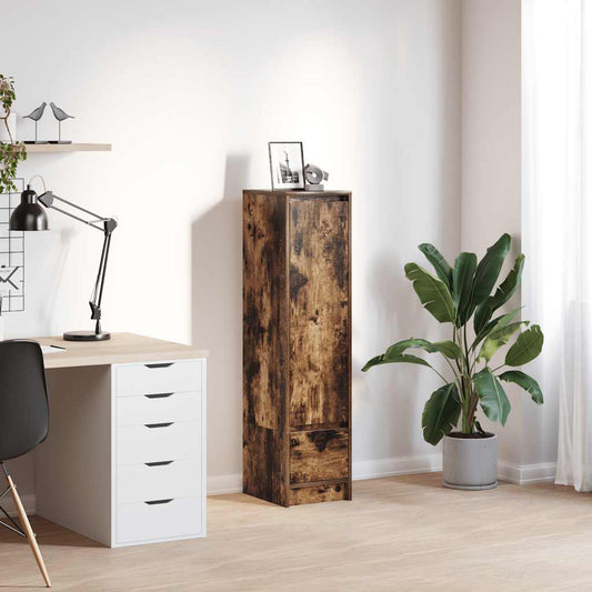 Highboard 29,5x34x119,5 cm spaanplaat gerookt eikenkleurig is nu te koop bij PeponiXL, paradijselijk wonen!