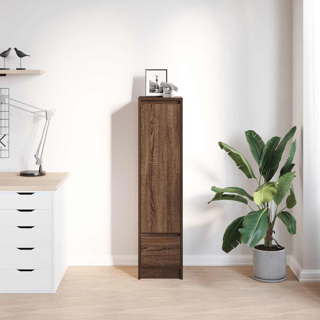 Hoge kast 29,5x34x119,5 cm spaanplaat bruin eikenkleurig is nu te koop bij PeponiXL, paradijselijk wonen!