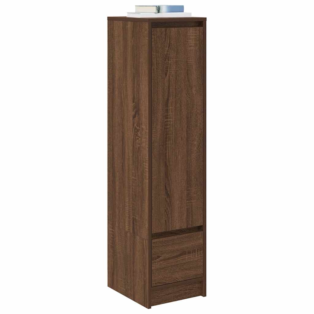 Hoge kast 29,5x34x119,5 cm spaanplaat bruin eikenkleurig is nu te koop bij PeponiXL, paradijselijk wonen!