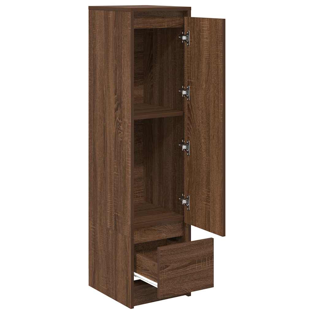 Hoge kast 29,5x34x119,5 cm spaanplaat bruin eikenkleurig is nu te koop bij PeponiXL, paradijselijk wonen!