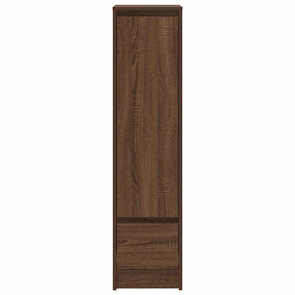 Hoge kast 29,5x34x119,5 cm spaanplaat bruin eikenkleurig is nu te koop bij PeponiXL, paradijselijk wonen!