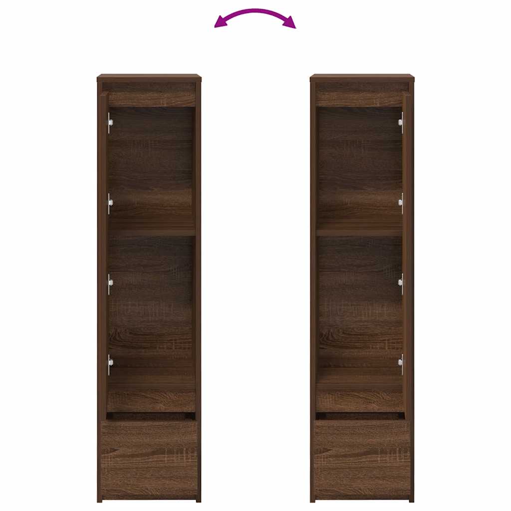 Hoge kast 29,5x34x119,5 cm spaanplaat bruin eikenkleurig is nu te koop bij PeponiXL, paradijselijk wonen!