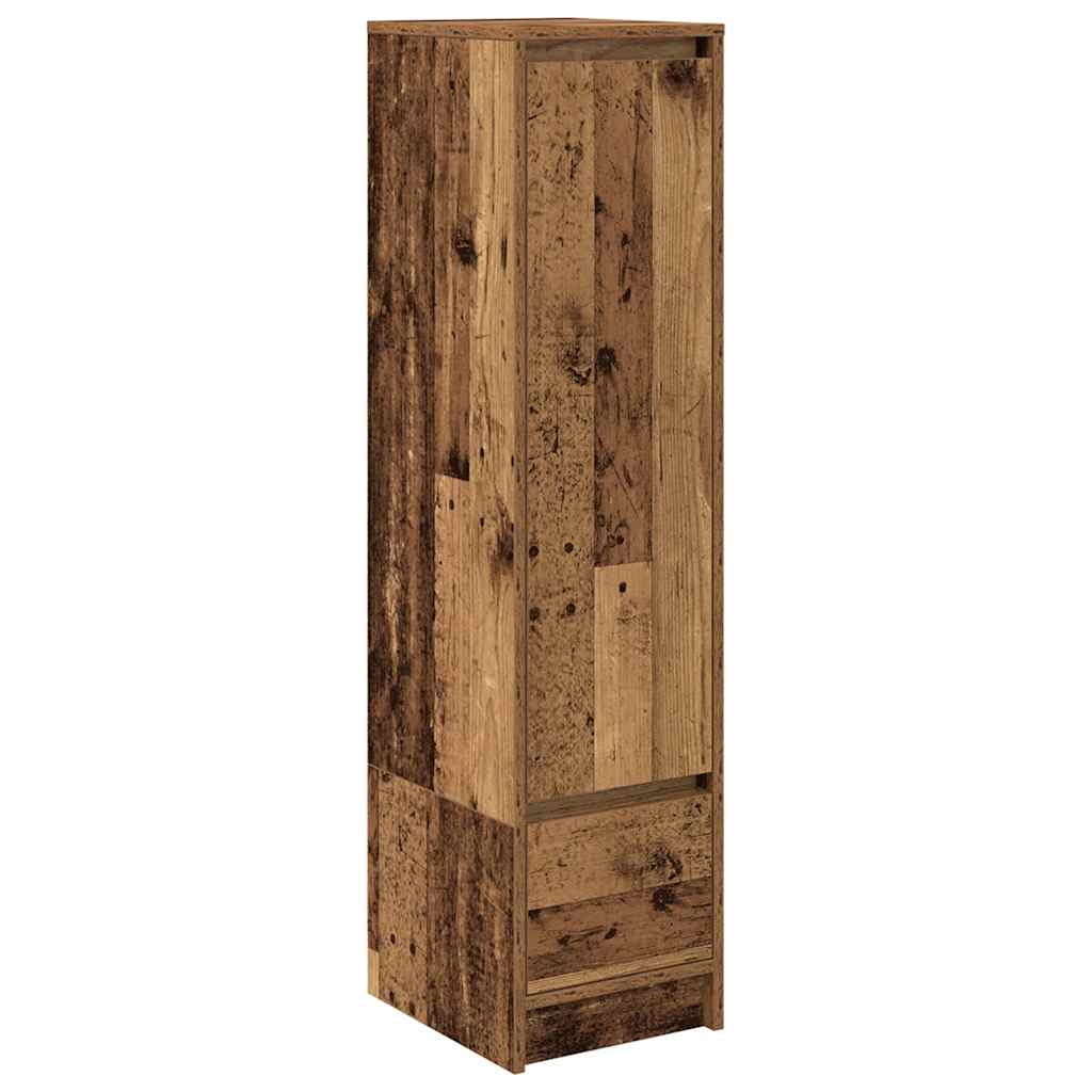 Hoge kast 29,5x34x119,5 cm bewerkt hout oud hout is nu te koop bij PeponiXL, paradijselijk wonen!