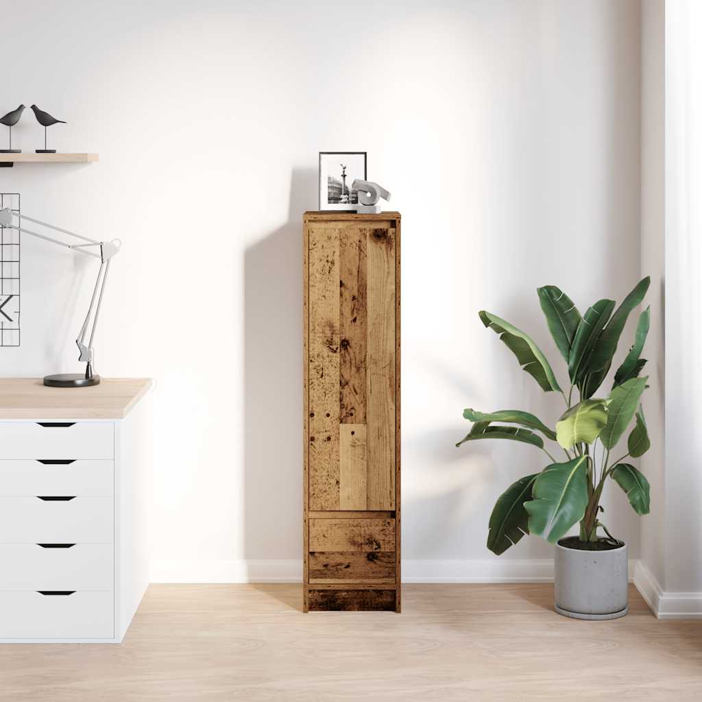 Hoge kast 29,5x34x119,5 cm bewerkt hout oud hout is nu te koop bij PeponiXL, paradijselijk wonen!