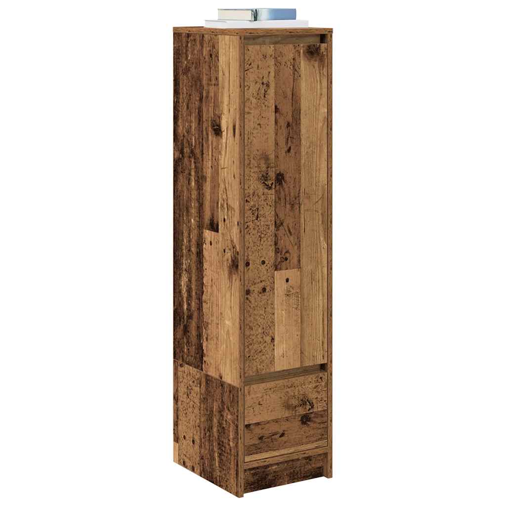 Hoge kast 29,5x34x119,5 cm bewerkt hout oud hout is nu te koop bij PeponiXL, paradijselijk wonen!
