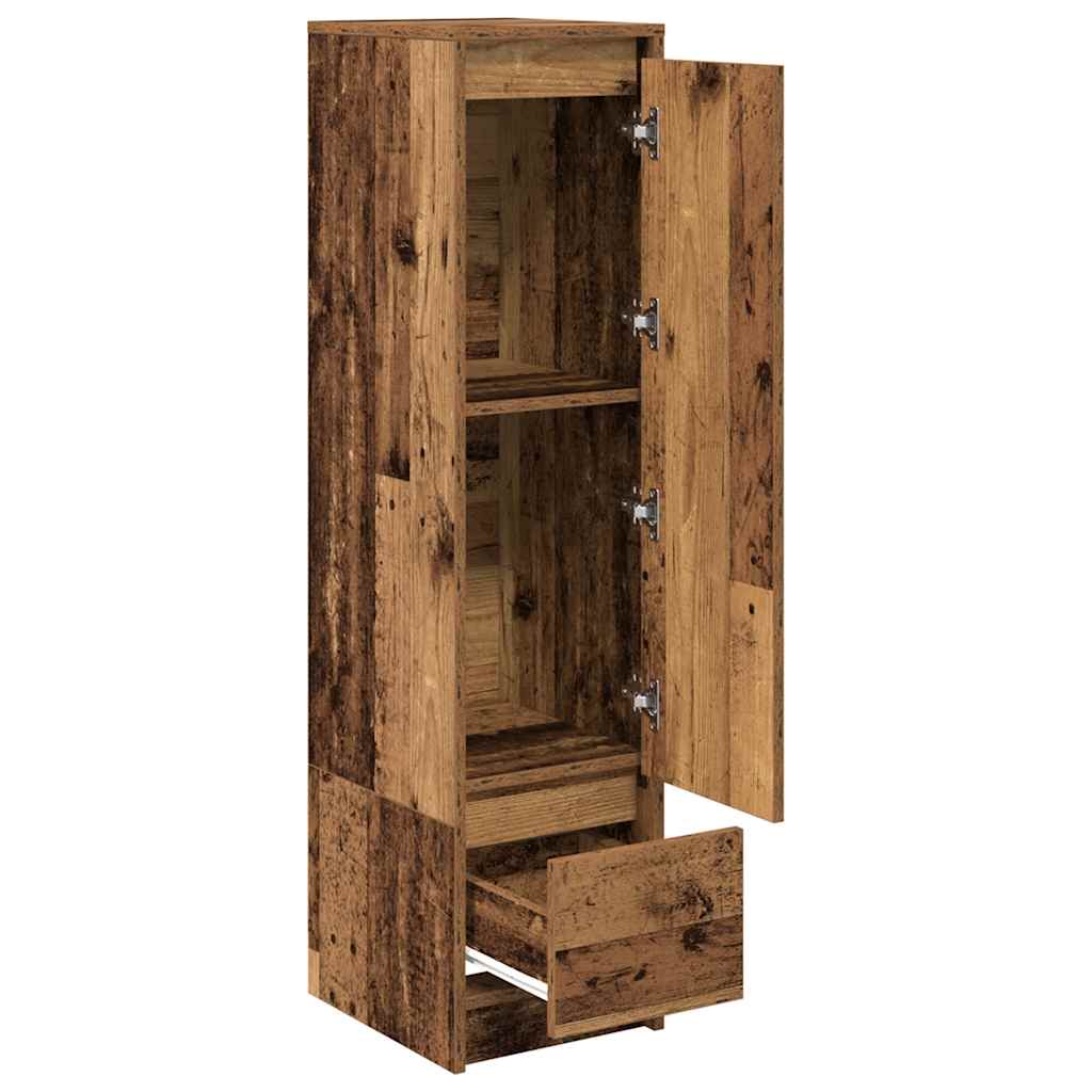 Hoge kast 29,5x34x119,5 cm bewerkt hout oud hout is nu te koop bij PeponiXL, paradijselijk wonen!