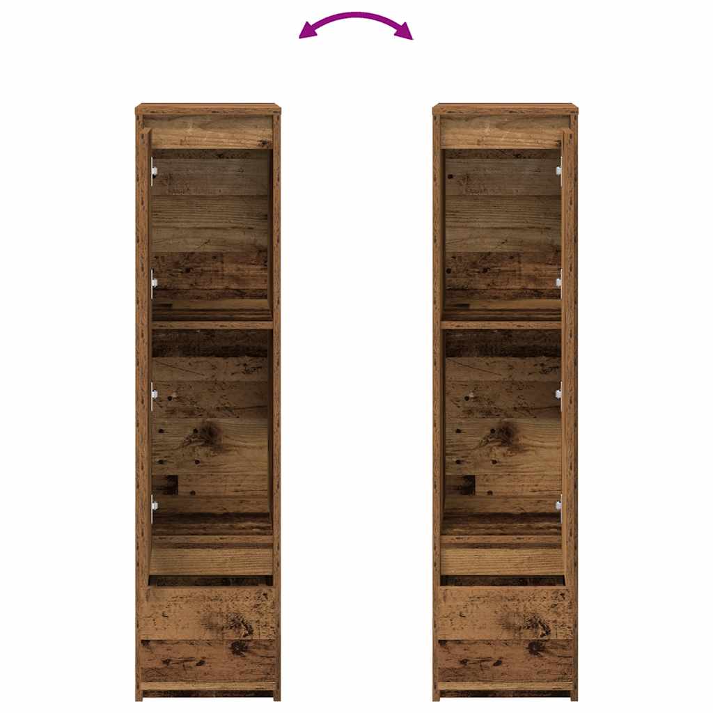 Hoge kast 29,5x34x119,5 cm bewerkt hout oud hout is nu te koop bij PeponiXL, paradijselijk wonen!