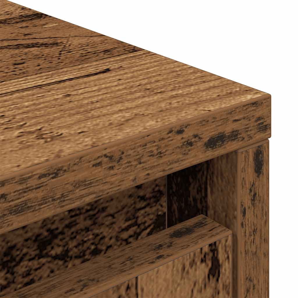 Hoge kast 29,5x34x119,5 cm bewerkt hout oud hout is nu te koop bij PeponiXL, paradijselijk wonen!