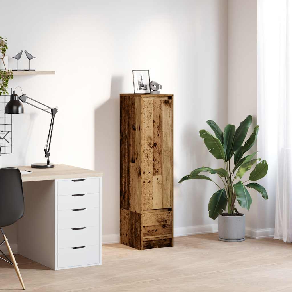 Hoge kast 29,5x34x119,5 cm bewerkt hout oud hout is nu te koop bij PeponiXL, paradijselijk wonen!