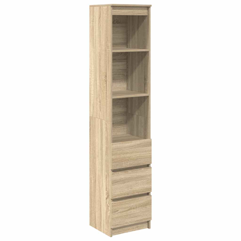Highboard 37,5x35x180 cm spaanplaat sonoma eikenkleurig is nu te koop bij PeponiXL, paradijselijk wonen!