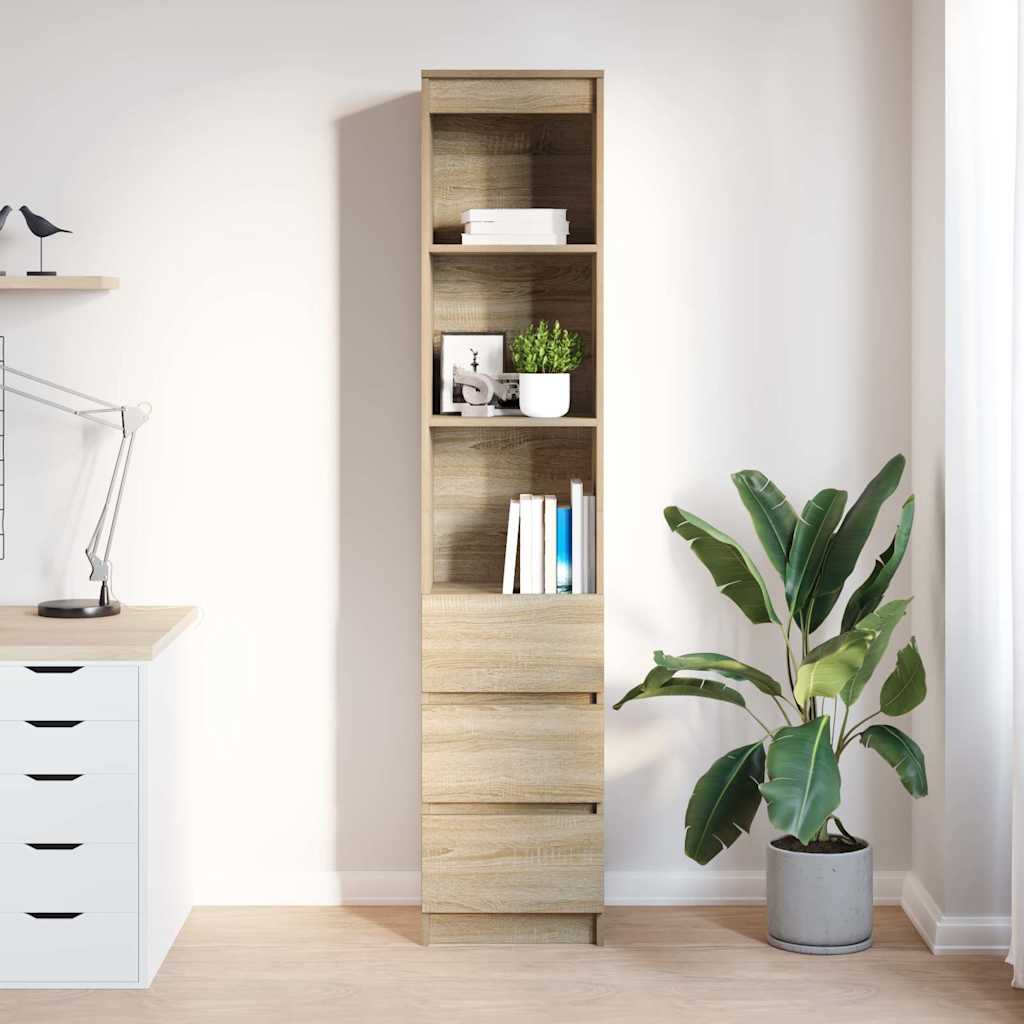 Highboard 37,5x35x180 cm spaanplaat sonoma eikenkleurig is nu te koop bij PeponiXL, paradijselijk wonen!
