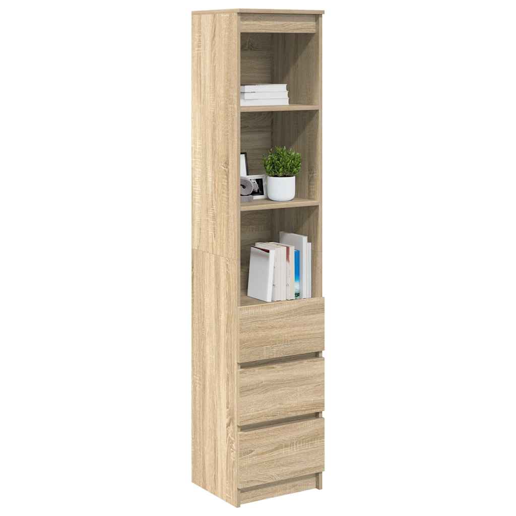 Highboard 37,5x35x180 cm spaanplaat sonoma eikenkleurig is nu te koop bij PeponiXL, paradijselijk wonen!
