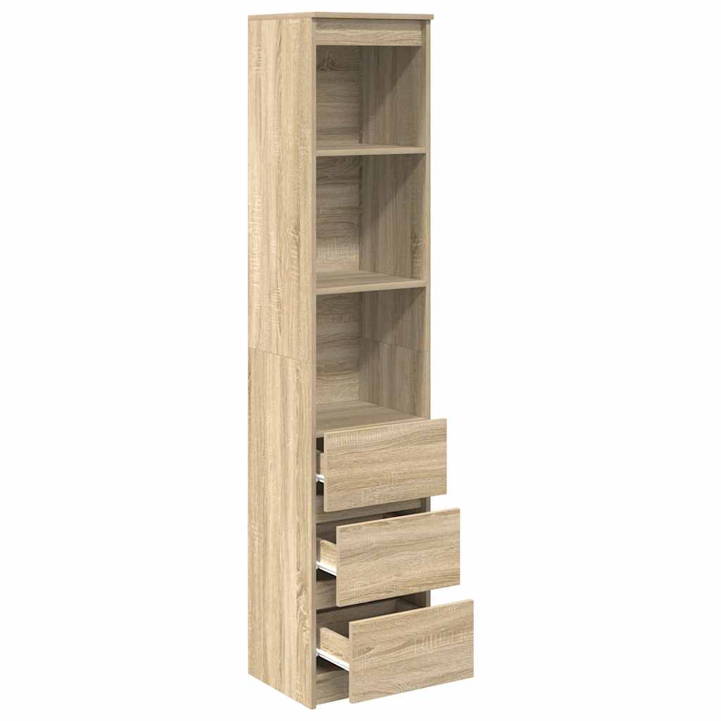 Highboard 37,5x35x180 cm spaanplaat sonoma eikenkleurig is nu te koop bij PeponiXL, paradijselijk wonen!