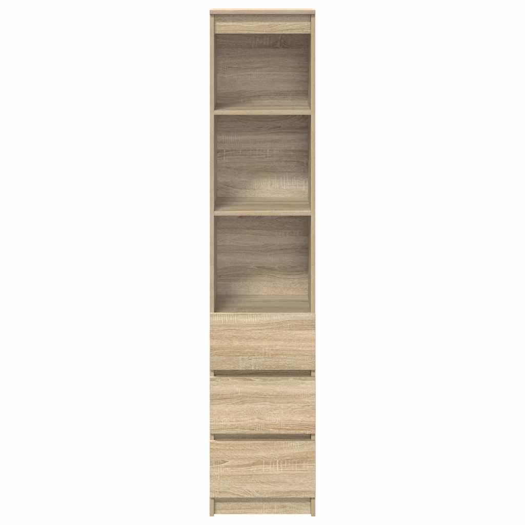 Highboard 37,5x35x180 cm spaanplaat sonoma eikenkleurig is nu te koop bij PeponiXL, paradijselijk wonen!