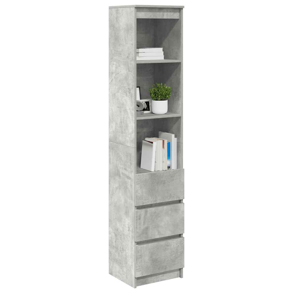Highboard 37,5x35x180 cm spaanplaat betongrijs is nu te koop bij PeponiXL, paradijselijk wonen!