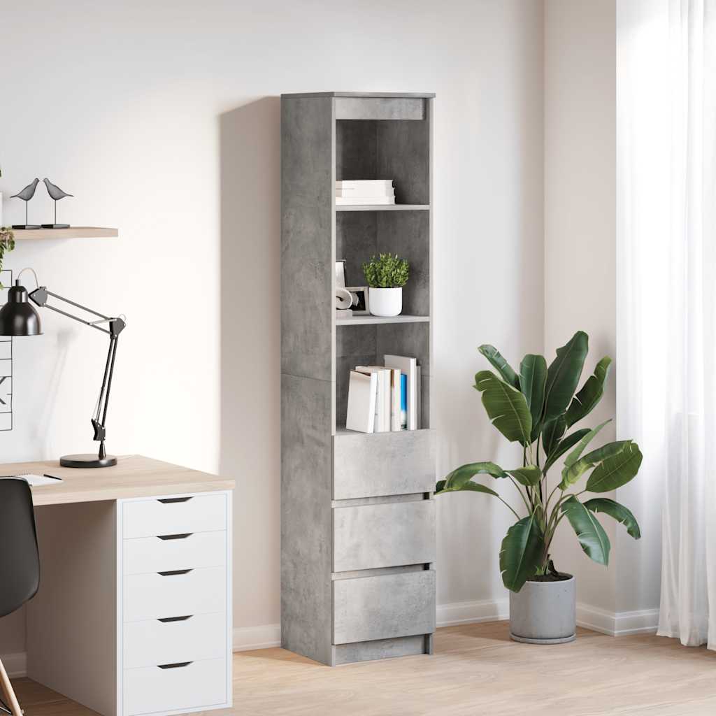 Highboard 37,5x35x180 cm spaanplaat betongrijs is nu te koop bij PeponiXL, paradijselijk wonen!