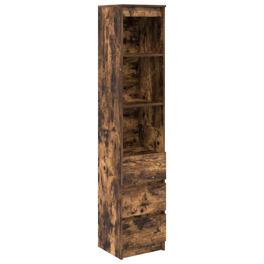 Hoge kast 37,5x35x180 cm spaanplaat gerookt eikenkleurig is nu te koop bij PeponiXL, paradijselijk wonen!