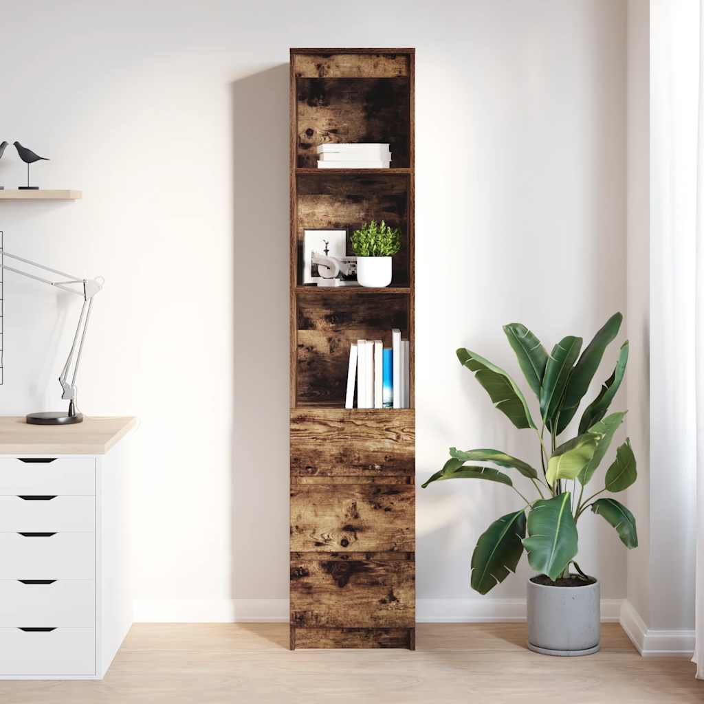 Hoge kast 37,5x35x180 cm spaanplaat gerookt eikenkleurig is nu te koop bij PeponiXL, paradijselijk wonen!