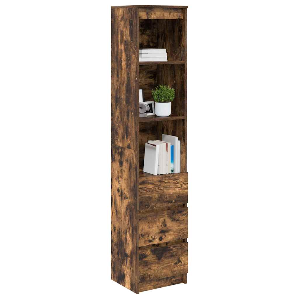 Hoge kast 37,5x35x180 cm spaanplaat gerookt eikenkleurig is nu te koop bij PeponiXL, paradijselijk wonen!