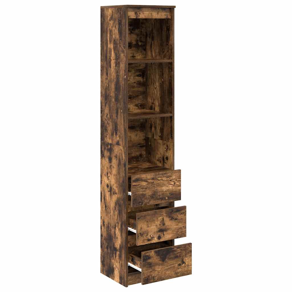 Hoge kast 37,5x35x180 cm spaanplaat gerookt eikenkleurig is nu te koop bij PeponiXL, paradijselijk wonen!