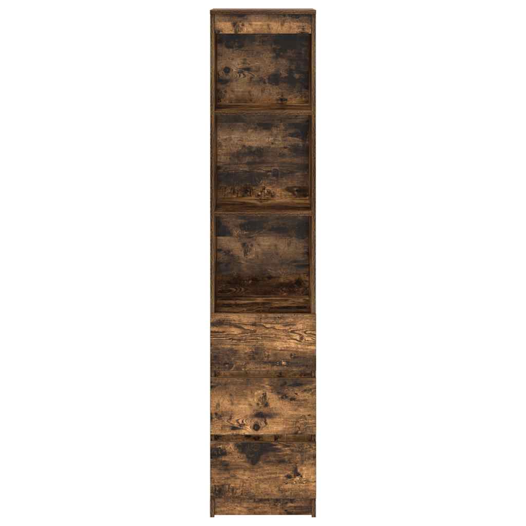 Hoge kast 37,5x35x180 cm spaanplaat gerookt eikenkleurig is nu te koop bij PeponiXL, paradijselijk wonen!