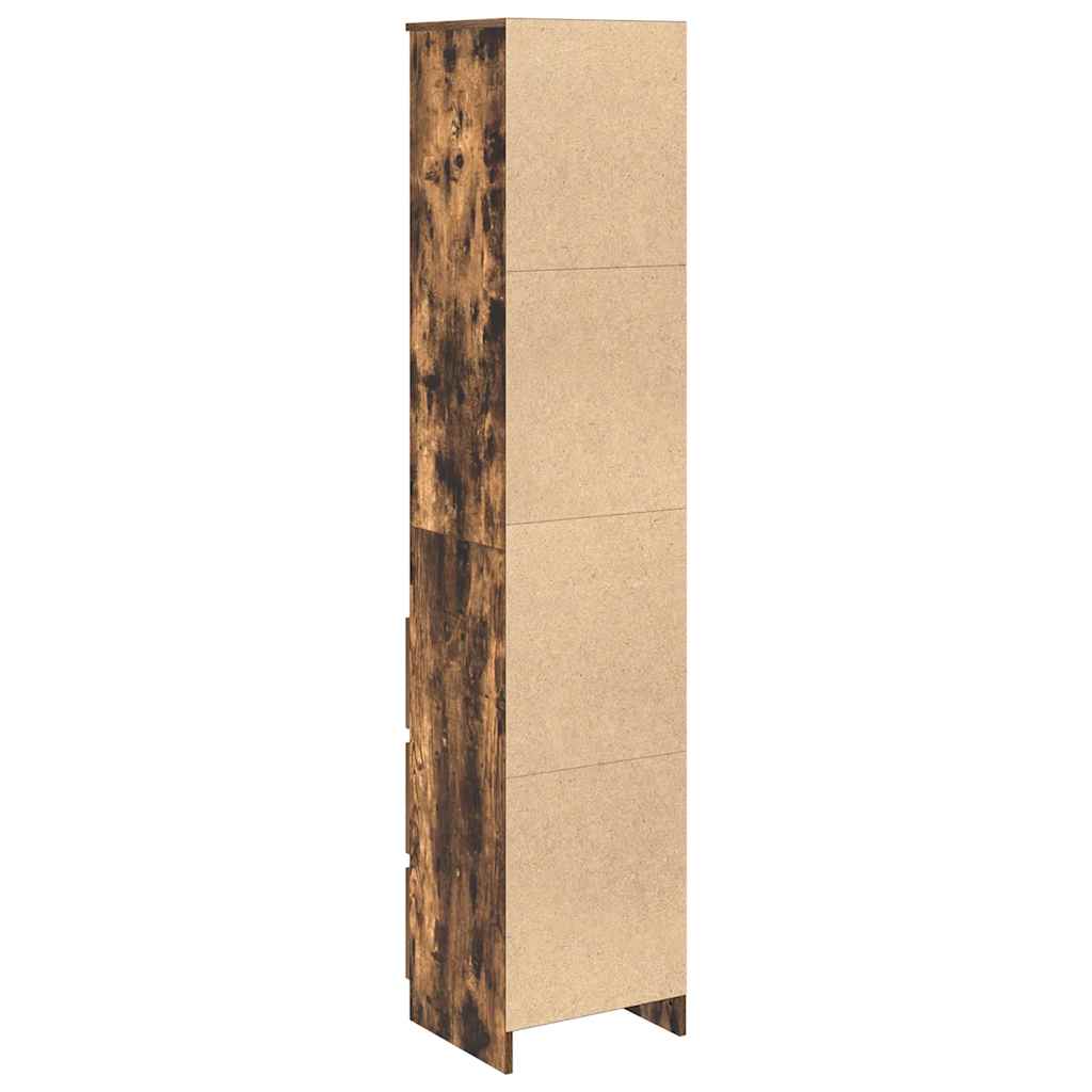 Hoge kast 37,5x35x180 cm spaanplaat gerookt eikenkleurig is nu te koop bij PeponiXL, paradijselijk wonen!