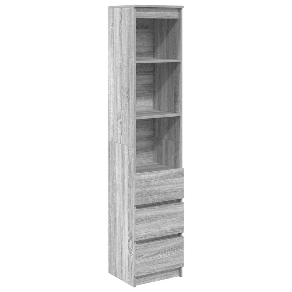 Hoge kast 37,5x35x180 cm spaanplaat grijs sonoma is nu te koop bij PeponiXL, paradijselijk wonen!