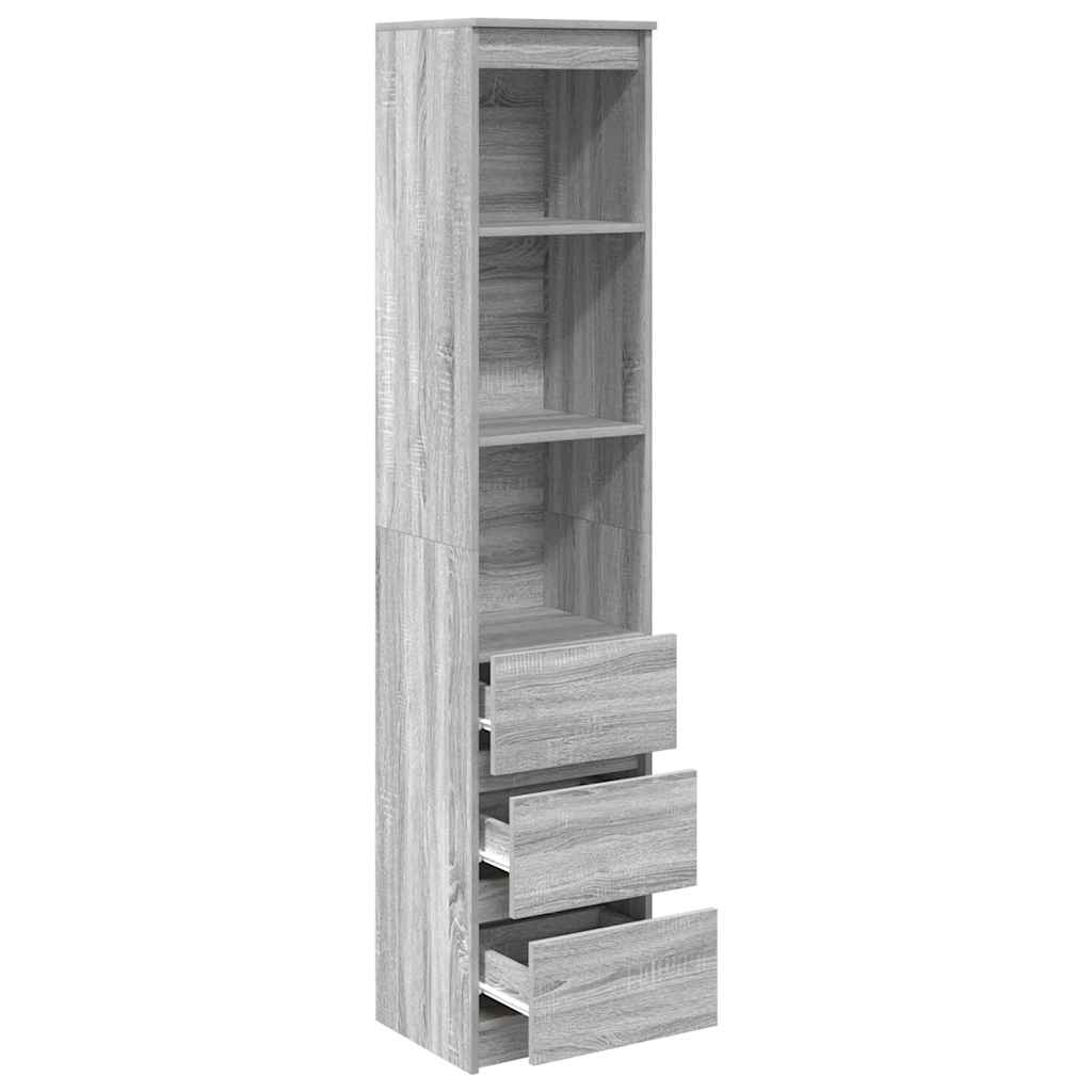 Hoge kast 37,5x35x180 cm spaanplaat grijs sonoma is nu te koop bij PeponiXL, paradijselijk wonen!