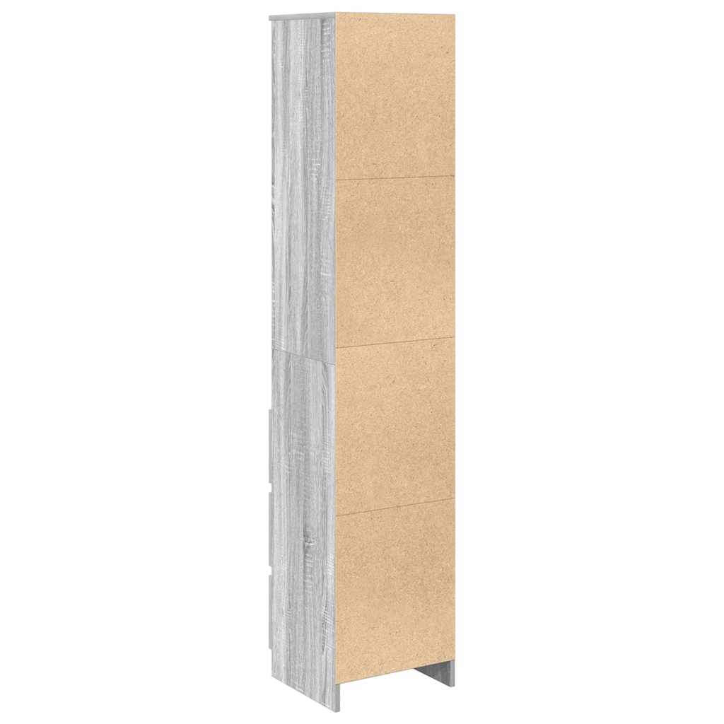 Hoge kast 37,5x35x180 cm spaanplaat grijs sonoma is nu te koop bij PeponiXL, paradijselijk wonen!