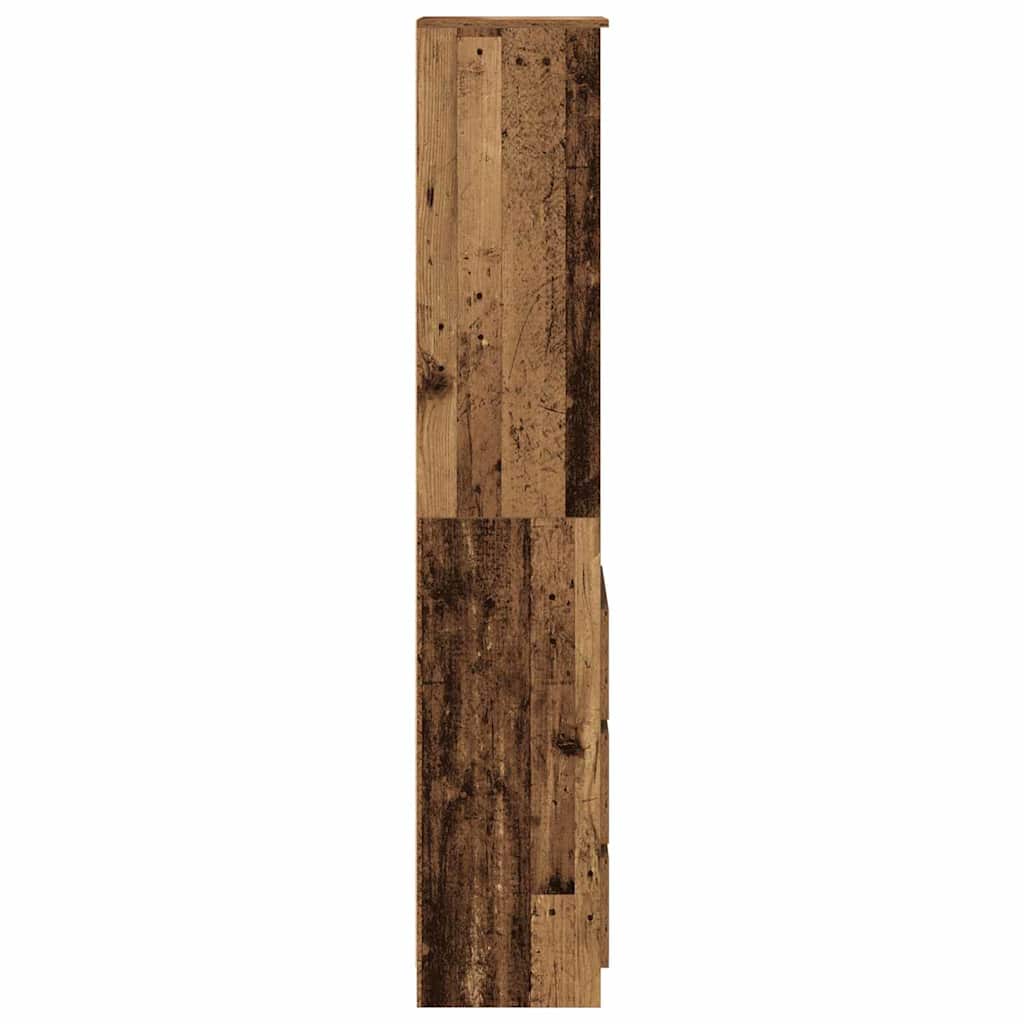 Hoge kast 37,5x35x180 cm bewerkt hout oud houtkleurig is nu te koop bij PeponiXL, paradijselijk wonen!