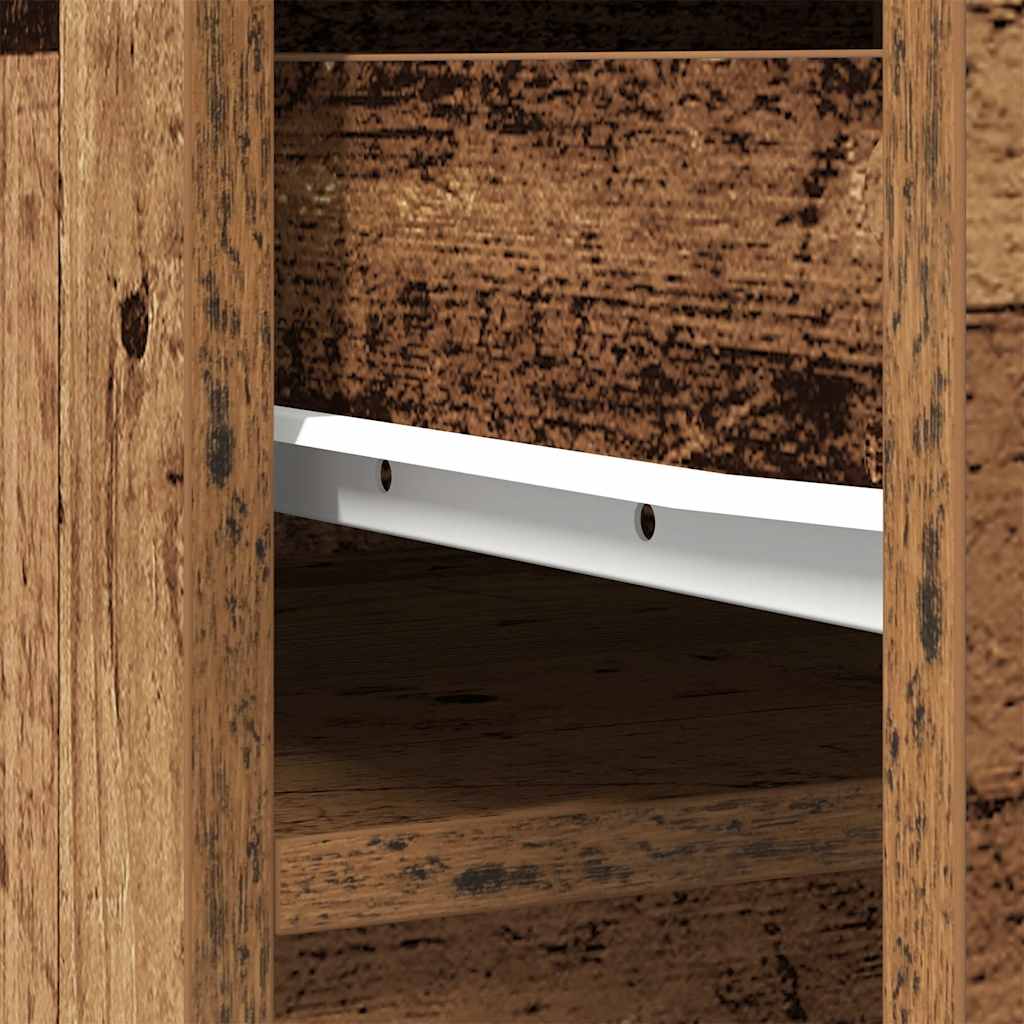 Hoge kast 37,5x35x180 cm bewerkt hout oud houtkleurig is nu te koop bij PeponiXL, paradijselijk wonen!