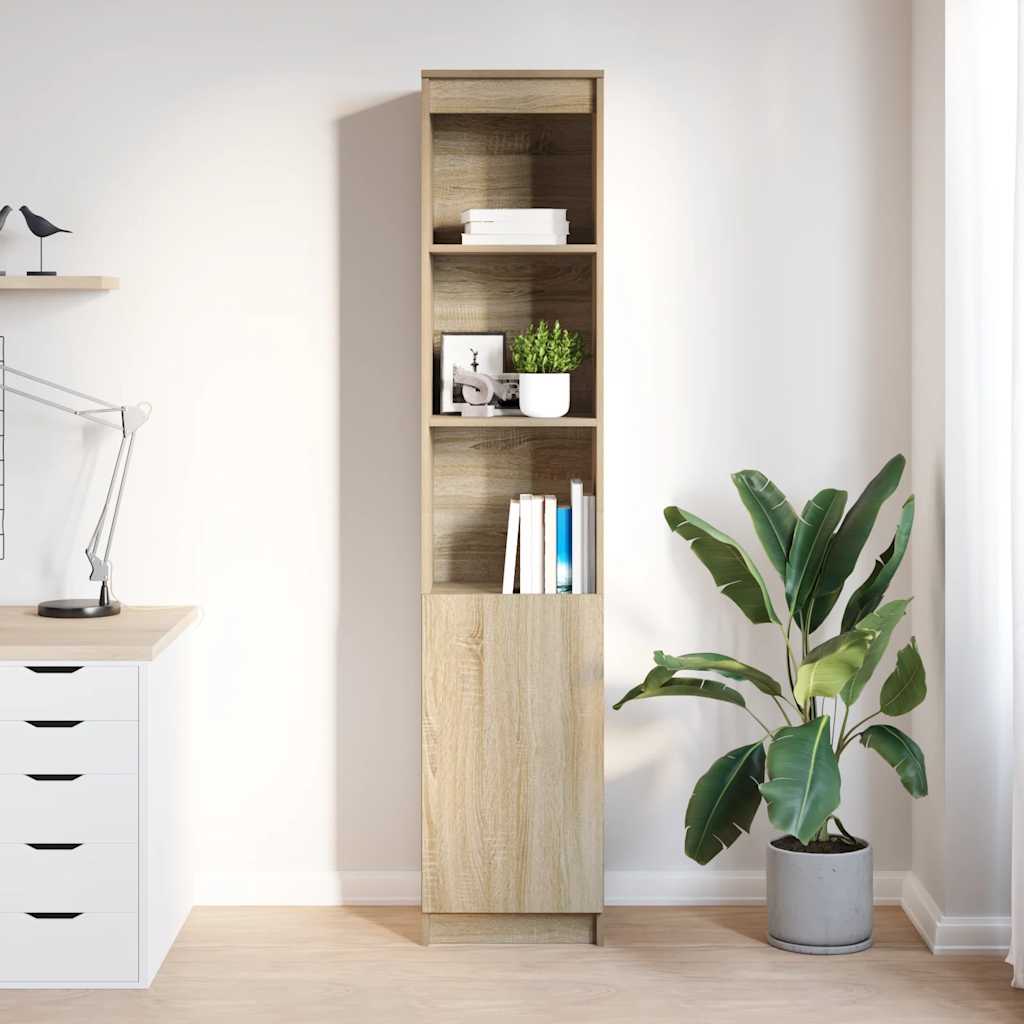 Highboard 37,5x35x180 cm spaanplaat sonoma eikenkleurig is nu te koop bij PeponiXL, paradijselijk wonen!