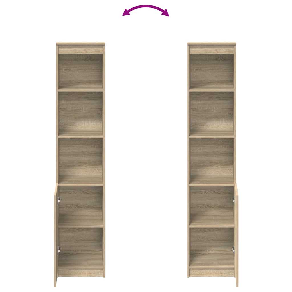 Highboard 37,5x35x180 cm spaanplaat sonoma eikenkleurig is nu te koop bij PeponiXL, paradijselijk wonen!