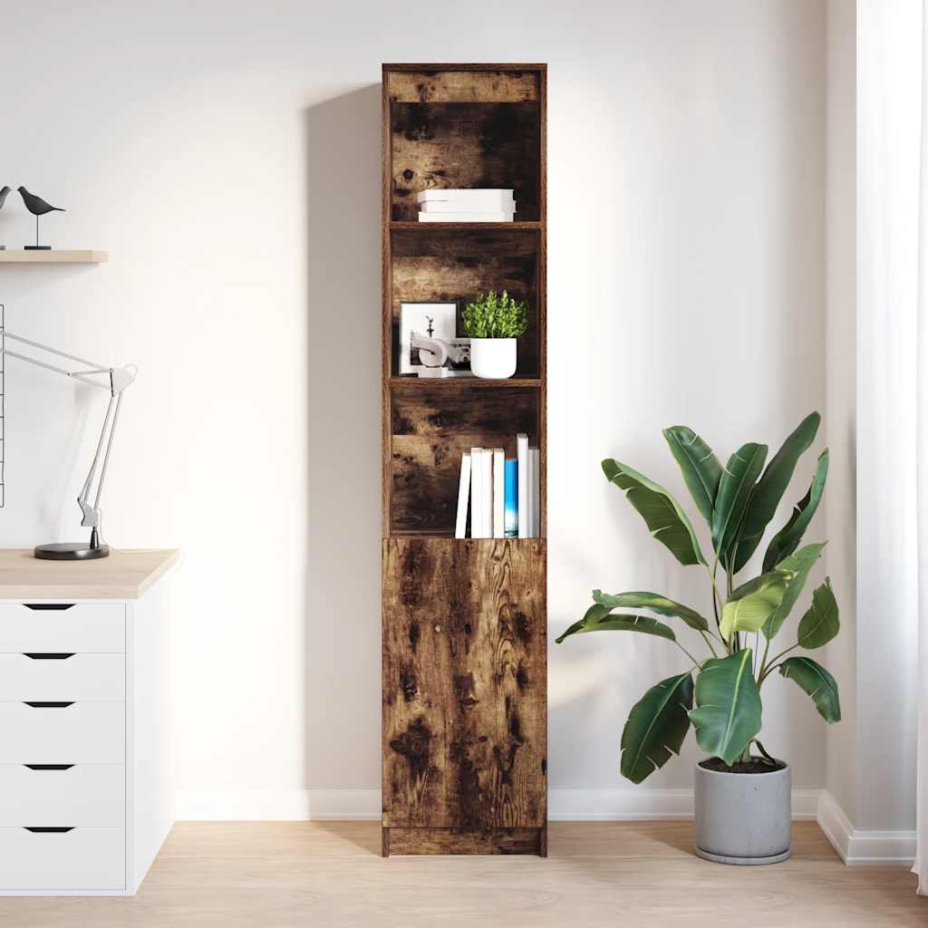 Hoge kast 37,5x35x180 cm spaanplaat gerookt eikenkleurig is nu te koop bij PeponiXL, paradijselijk wonen!