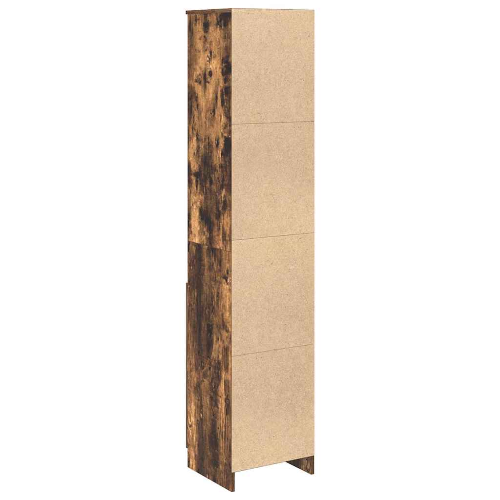 Hoge kast 37,5x35x180 cm spaanplaat gerookt eikenkleurig is nu te koop bij PeponiXL, paradijselijk wonen!